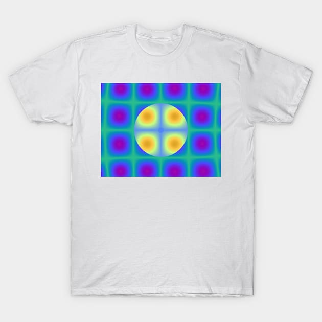 Pink and Yellow Fractal Dots and Squares T-Shirt by sciencenotes